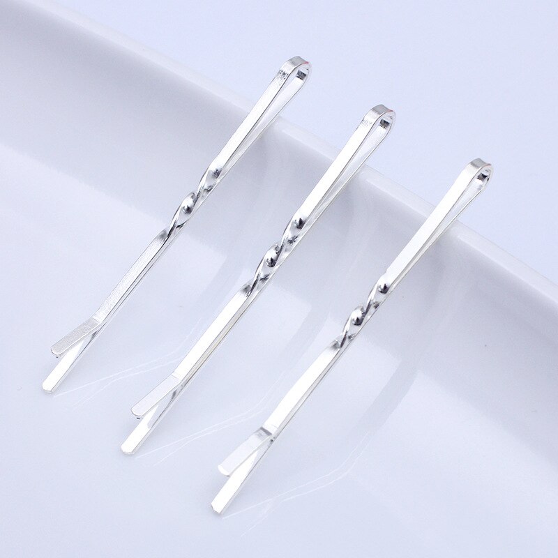 50 Pcs Metal Hair Pins - 55x2mm Geometric Twist Bobby Pins for Women - Classic Hair Accessories