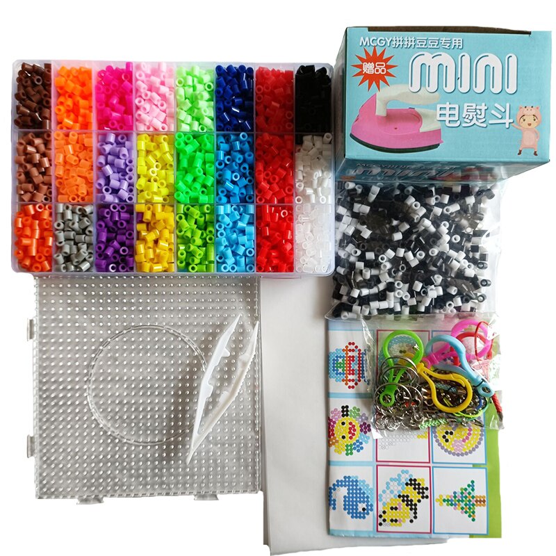 Kit de perles Perler 5mm/2.6mm, ensemble complet de perles Hama avec panneau perforé et fer, Puzzle 3D, jouet de bricolage pour enfants, jouet artisanal fait à la main,