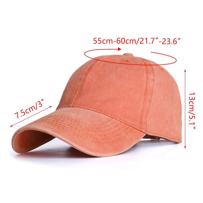 Solid Color Baseball Cap Summer Outdoor Washed Cotton Caps Retro Distressed Hat Adjustable Men&#39;s Baseball Cap Unisex Casual Hats: L