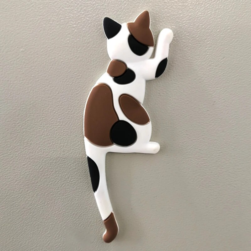 Kühlschrank-Magnethaken im süßen Katzen, Kawaii-Kühlschrankaufkleber, stanzfreier Magnethaken, magnetischer Aufbewahrungshaken: Lila