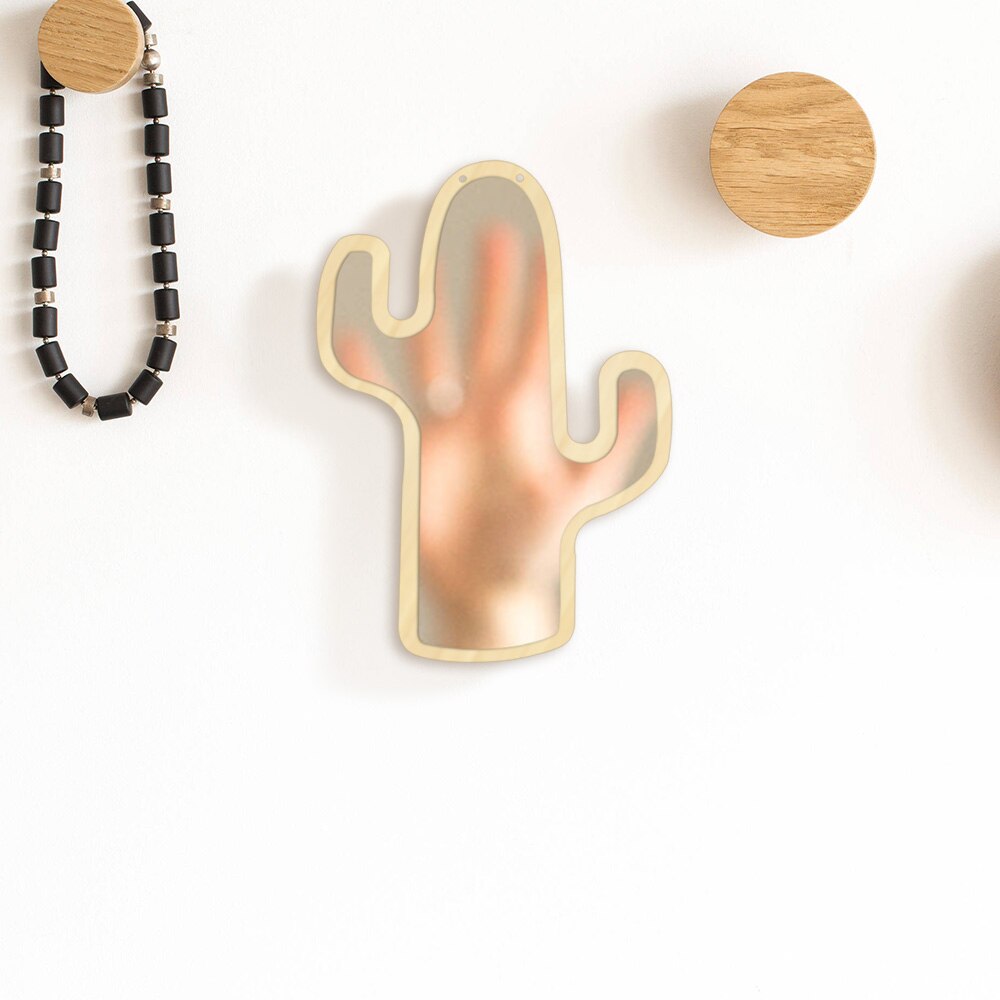 deserto cactus Decorativo Specchio A Parete in Acrilico con Schienale in Legno di cactus Appeso Interni Complementi Arredo Casa Fare-su Specchio cactus Regalo