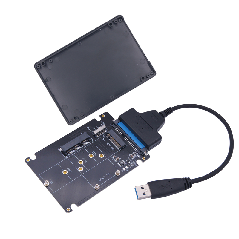 mSATA M2 USB-Adaptergehäbenutzen SSD Externo USB 3.0 M.2 auf USB mSATA SSD M2 SSD zu USB3.0 Konverter Steigleitung 2,5-Zoll-Gehäbenutzen USB 3-Adapter: Gold