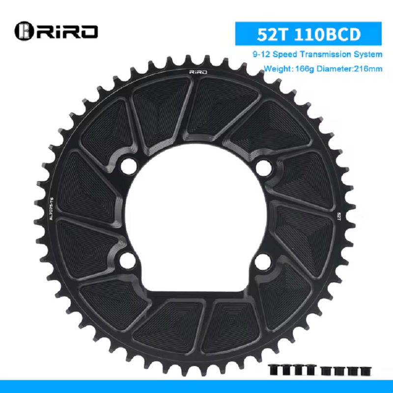 RIRO Fiets Kettingwiel 110BCD 46/48/50/52/54/56/58T Bike Crown Kettingblad Racefiets Enkel Tandwiel voor Shimano 105/FC-R7000: Bourgondië