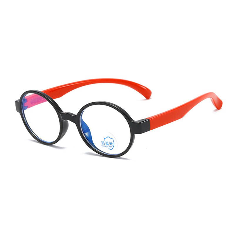 Ronde Bril Flexibele Been Kids Anti Blauw Licht Kinderen Classic Eyewear Meisjes Brillen Jongens Ultralight Clear Lens Pc Frame: Rood