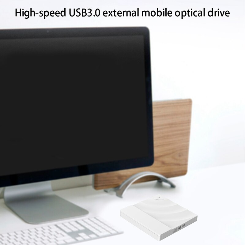 USB3.0 External Optical Drive, Universal Contact DVD Burner for Notebook and Desktop, External Optical Drive