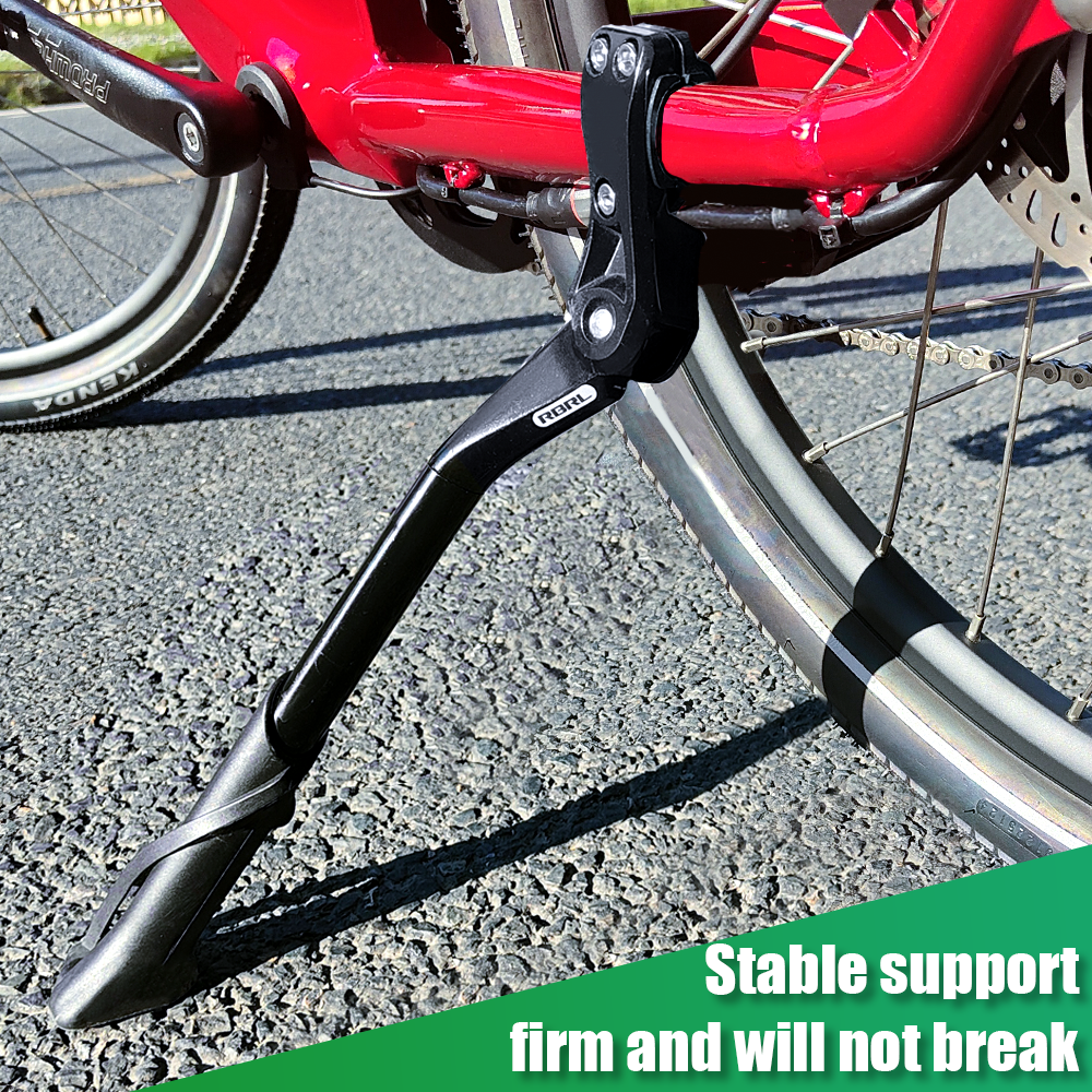 Cavalletto per bicicletta regolabile RBRL 24-29" Cavalletto da parcheggio per bici elettrica Portapacchi posteriore laterale per bicicletta antiscivolo per ciclismo su strada MTB
