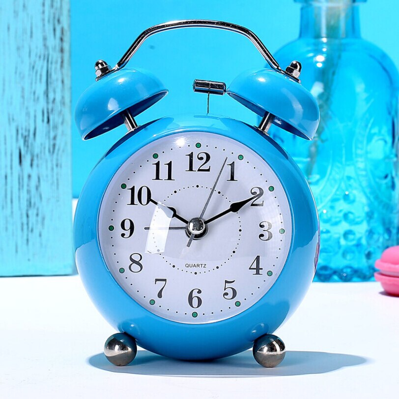 Classic Retro Alarm Clock Silent Non Ticking Twin Bell Alarm Clock Movement Bedside with Night Light Loud Alarm Clock Desk Clock: C1