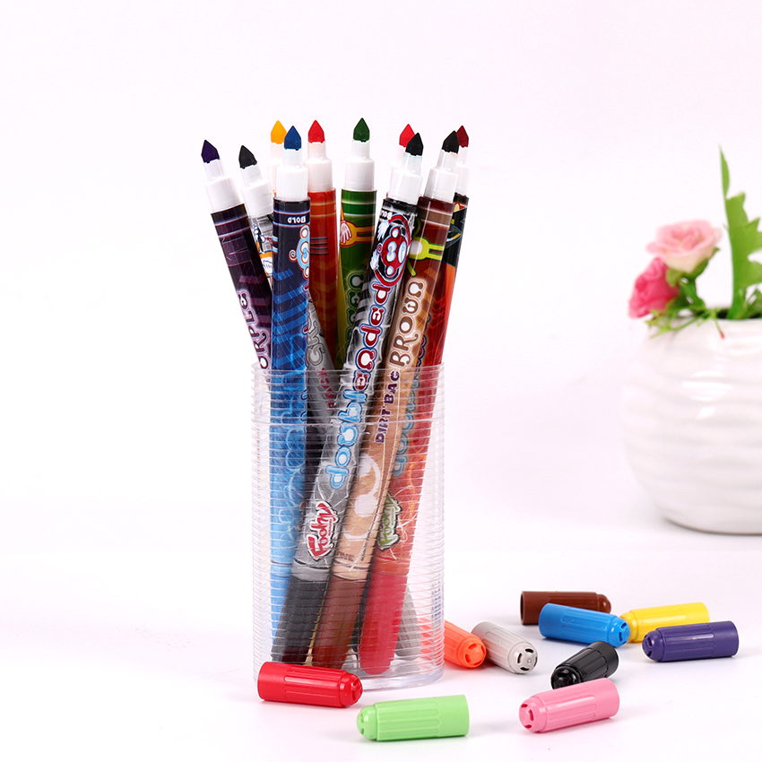10PCS Kinderen Kan Worden Wassen Kleurpotloden Mode Dubbele Hoofd Kunstenaar Tekening Pen Kid Aquarel Pen School Schilderen Briefpapier