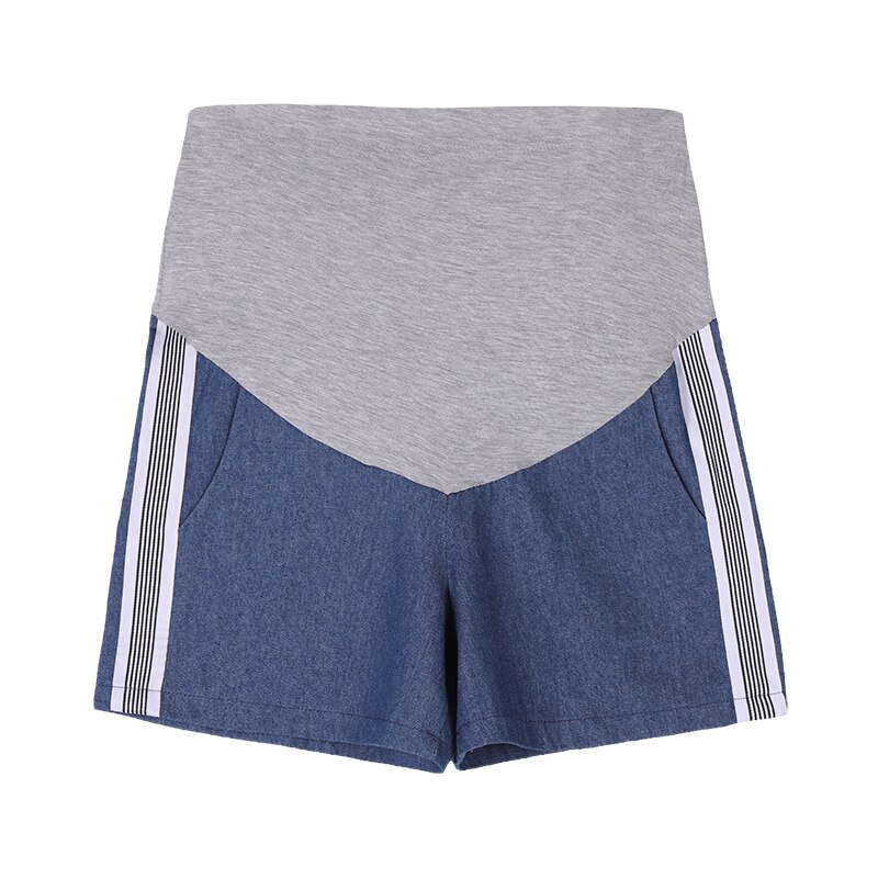 Kant Streep Capri Broek Elastische Taille Zomer Kleding Moederschap Korte Casual Broek Zwangerschap Kleding Moederschap Kleding 0012