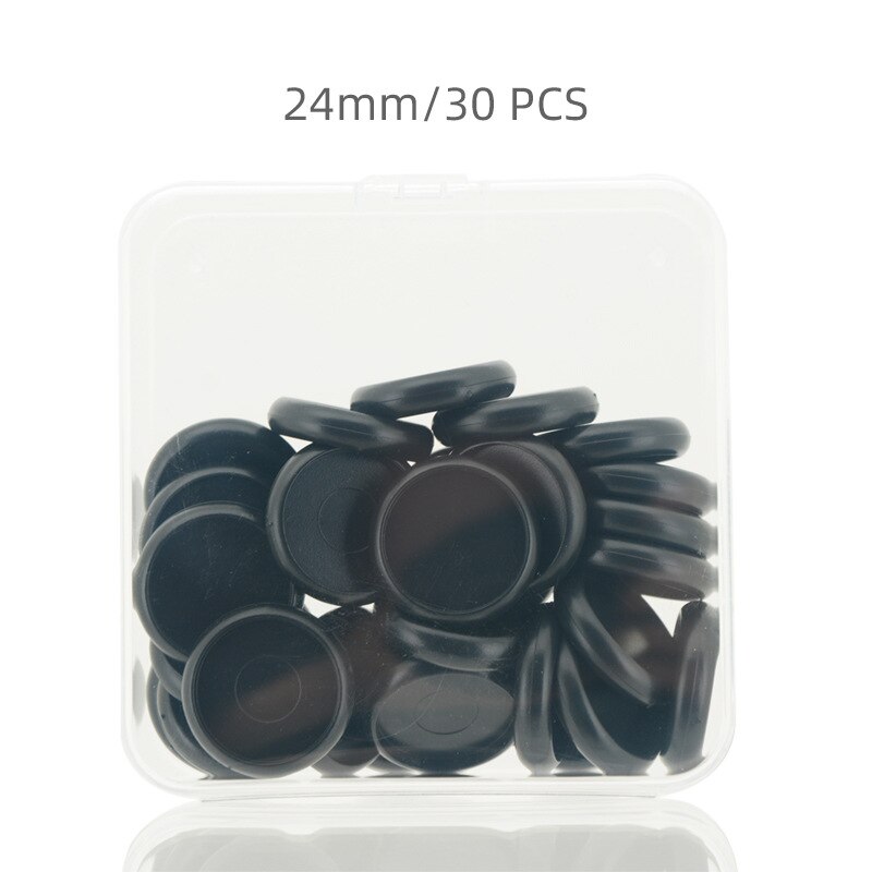 Fromthenon 30/50 st färgglada pärmar ringar svamp hål lös blad planerare ring bindning tillbehör anteckningsbok plast skivspänne: 24mm 30pc svart