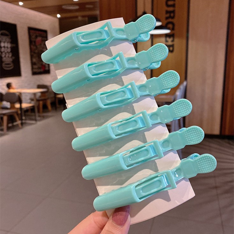 Pinzas para el cabello de cocodrilo coloridas, pinzas para peluquería , horquillas de cocodrilo, accesorios para peluquero, 6/8 Uds.: Oro