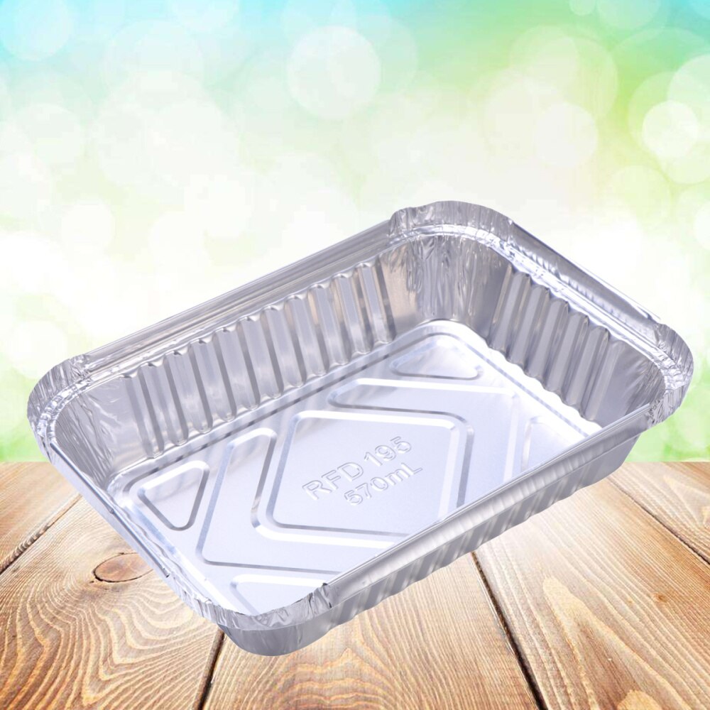 30pcs 570ml Disposable BBQ Drip Pan Tray Aluminum Foil Tin Liners for Grease Catch Pans Replacement Liner Trays Without Cover: As Shown