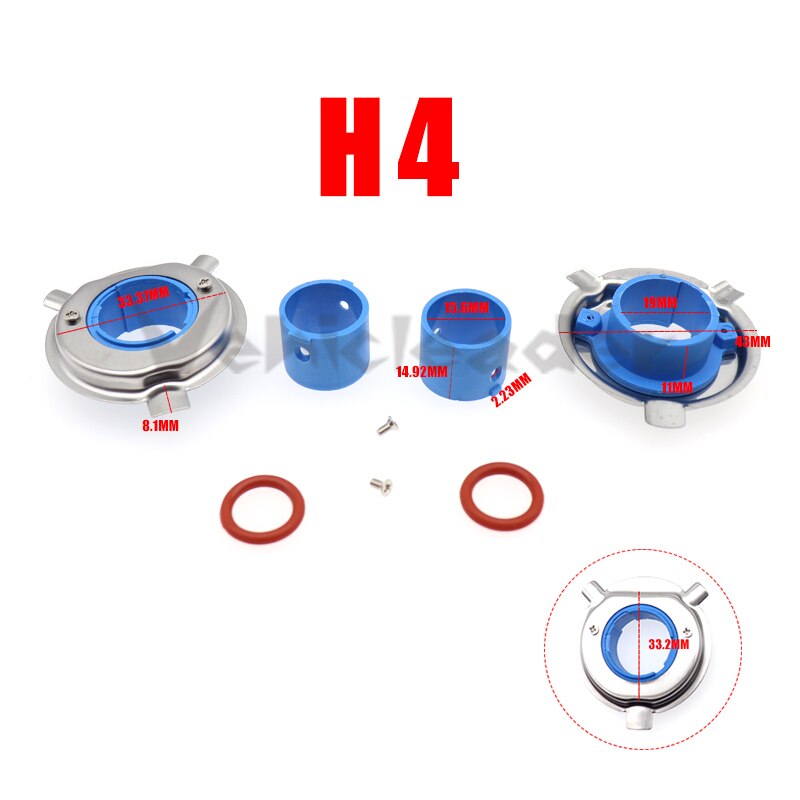 2 stk bil led halogen hovedlys  h4/hb2 pære sokkel adapter fatninger holder holder  h4-hb2 erstatning