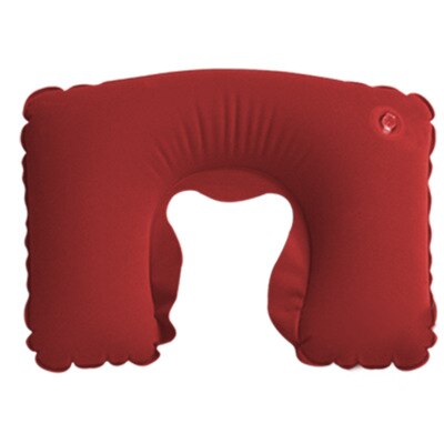Oreiller gonflable Portable en forme de U, 1 pièce, repose tête de voiture, coussin d&#39;air, oreiller de sommeil confortable, accessoires de voyage: Bourgogne