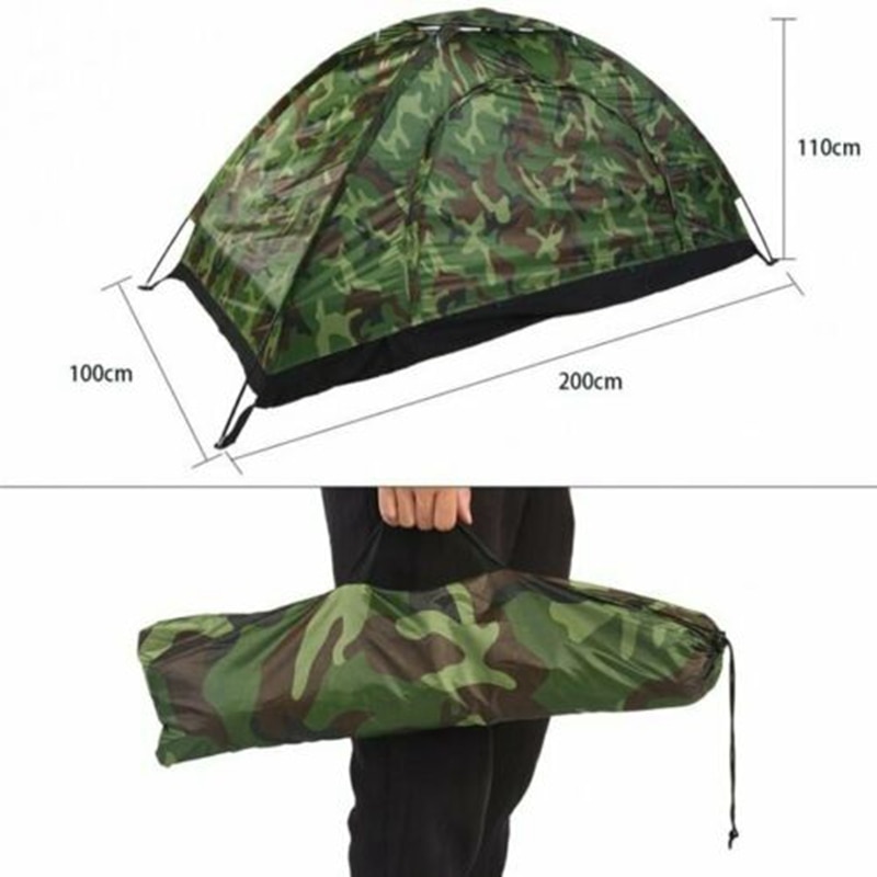 Udendørs camping telt bærbart 1 person vandtæt foldning e telt camouflage til camping vandreture