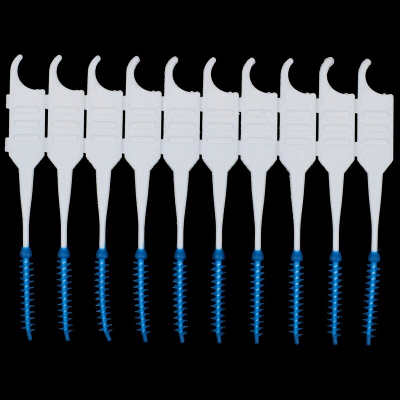 200Pcs/Box Soft Silicone Floss Interdental Brush Disposable Teeth Stick Toothpicks Floss Tooth Pick Oral Care Brush Clean
