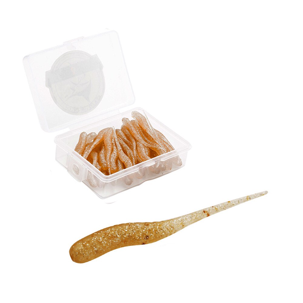JOHNCOO 50pcs Fishing Lure Rock Fish Soft Bait 40mm 0.34g Silicone Bass Rockfish Swimbait Jig Lure Plastic Baits Worm: C