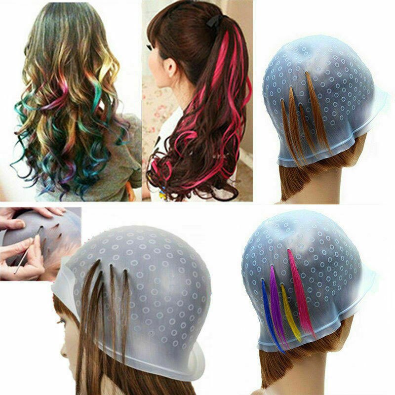 Gorro de silicona reutilizable para tinte, para el Color del cabello, destacando la peluquería con aguja M88