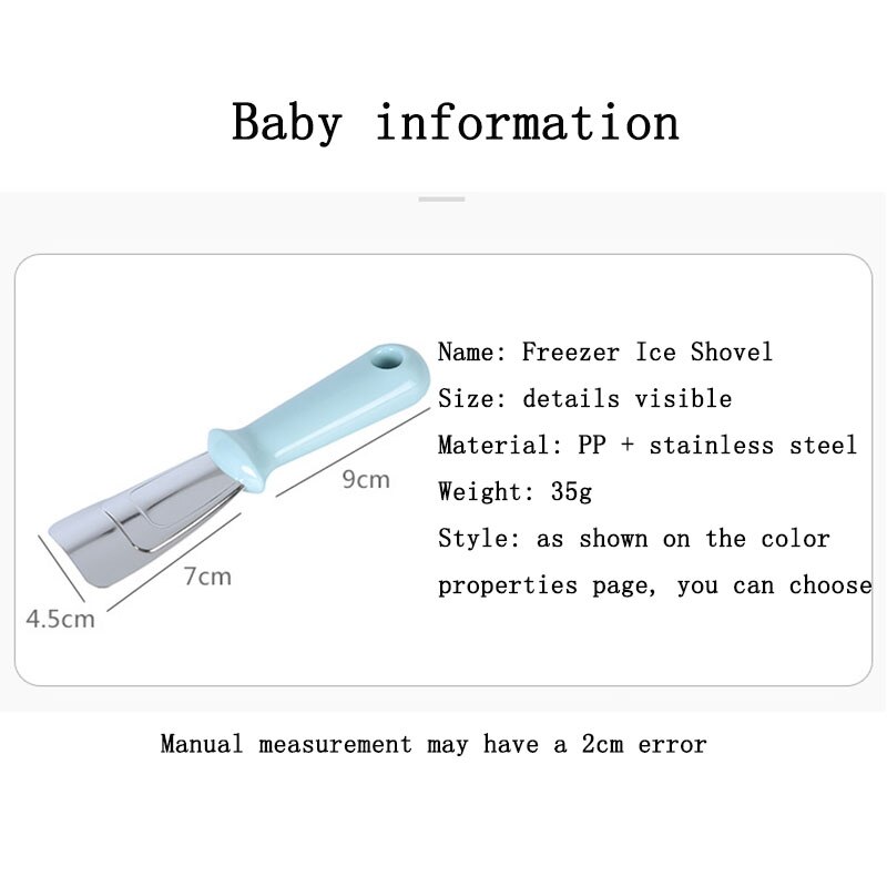 Defrosting Kitchen Ice Scraper Freezer Stainless Steel Deicing Shovel Refrigerator Deicer Household Cleaning Gadget Ice Shovel