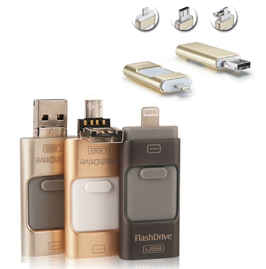 3 in 1 FLASHDRIVE 16GB USB SCOMPARSA per SMARTPHONE PC ARCHIVIO MEMORIA DATI