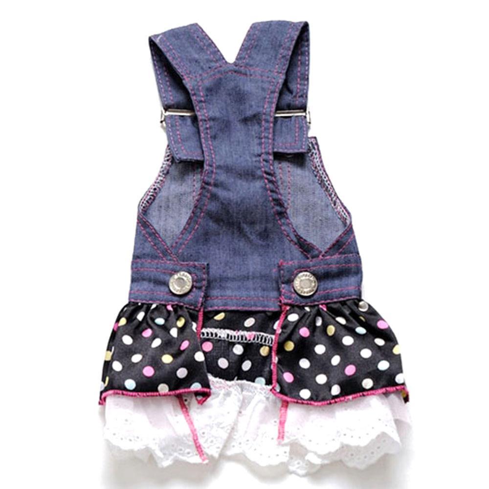 Vestido de verano para perro, falda con correa para gato, ropa para cachorro de lunares, tallas XS S M L XL