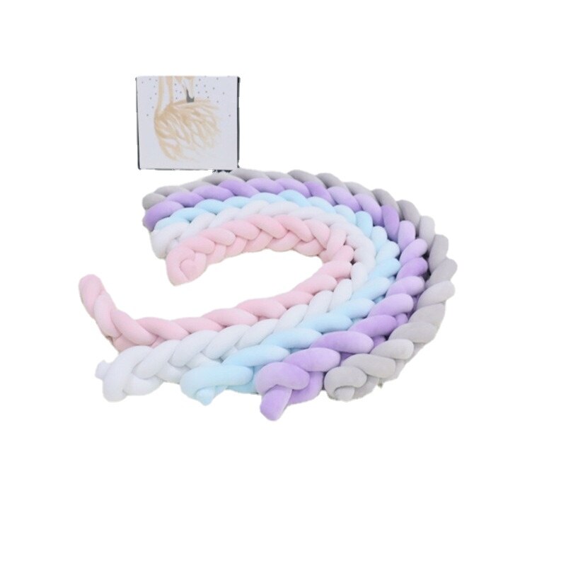 Bande Anti-collision pour lit d&#39;enfants, oreiller en boule tissé, et doux, minimaliste, nordique, 3M