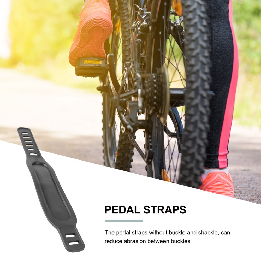 4 Pcs Foot Pedal Binding Band Foot Strap Lightweight Bike Pedal Straps for Gym Bike (Black)