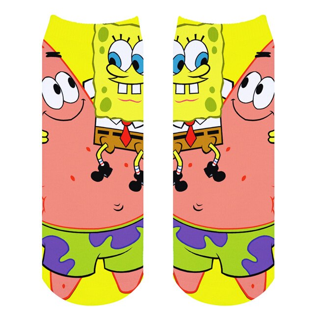 BAEKADOO Unisex Casual algodón 3D dibujos animados impreso Calcetines: A120