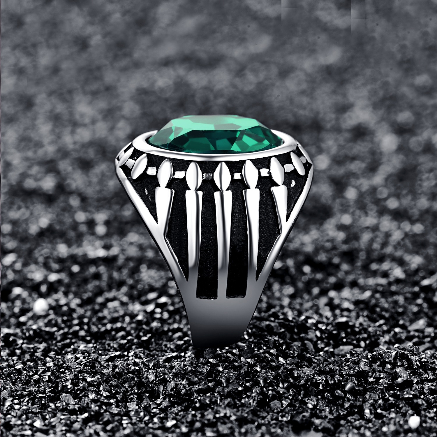 Bague vintage pour homme en acier inoxydable avec – Grandado