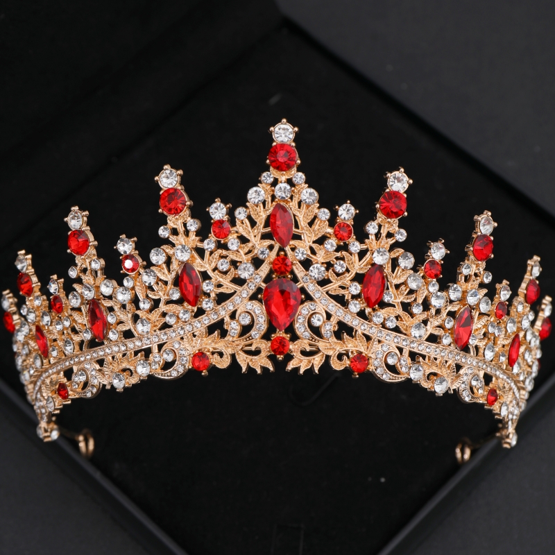 Barok Kristal Tiara 'S En Kronen Strass Prom Diadeem Kroon Voor Vrouwen Bruids Bruiloft Haaraccessoires Sieraden Kroon Tiara: Silver Plated