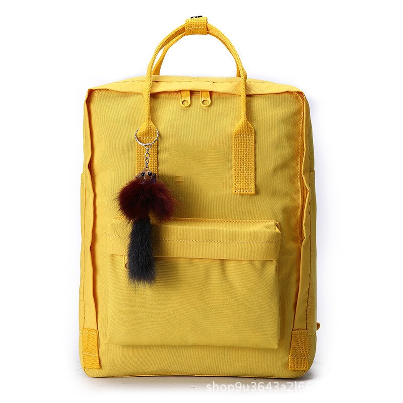 Backpack Nordic Classic Waterproof Backpack Lightweight Casual Outdoor Couple Bag Student Bag: Warm Yellow