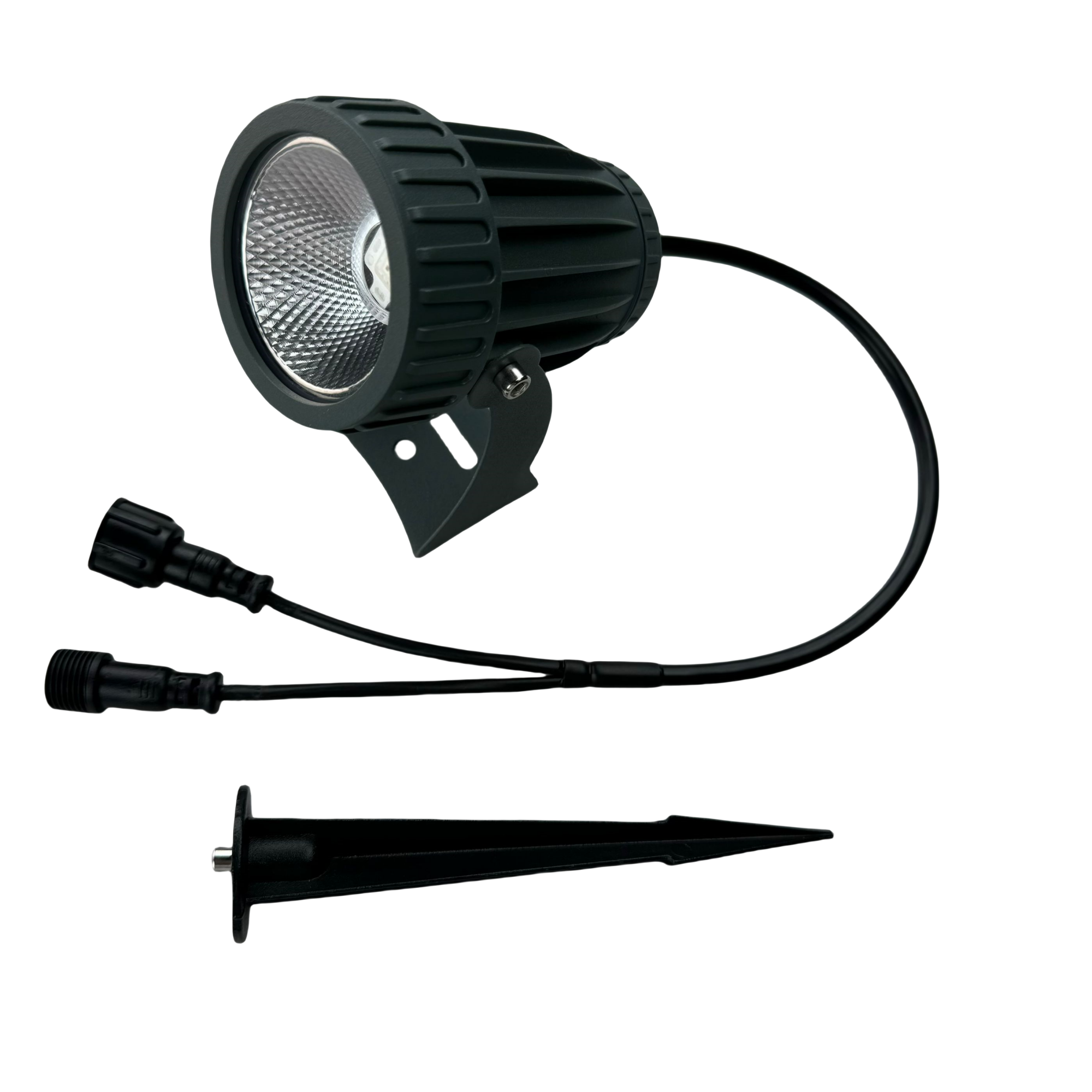10w rgb/rgbw  dc12v ws2811- rgb/ucs 2904- rgbw (3000k)  led-piksel-spotlight adresserbar 40- graders lysstråle  ip67 3- pins inn og ut