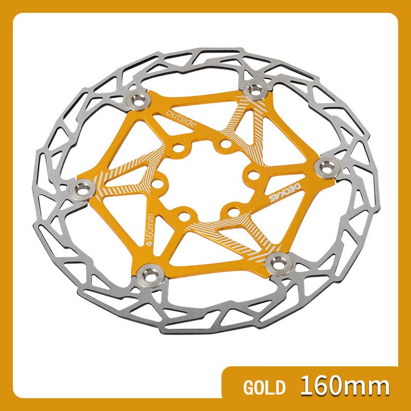 deckas Bicycle Brake Disc Bike Float Brake Disc 160mm Aluminium alloy bike rotors: GOLD