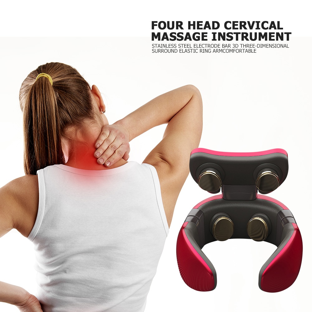 Usb Opladen 4D Magnetische Therapie Elektrische Nek Massager Cervicale Stimulator Pijnbestrijding Tool Gezondheidszorg Massage Machine