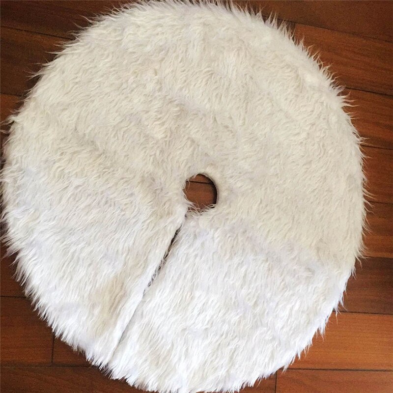 Tapis en peluche blanc en fourrure pour sapin de noël, décorations pour la maison, jupes, nouvel an, , 1 pièce: 122cm