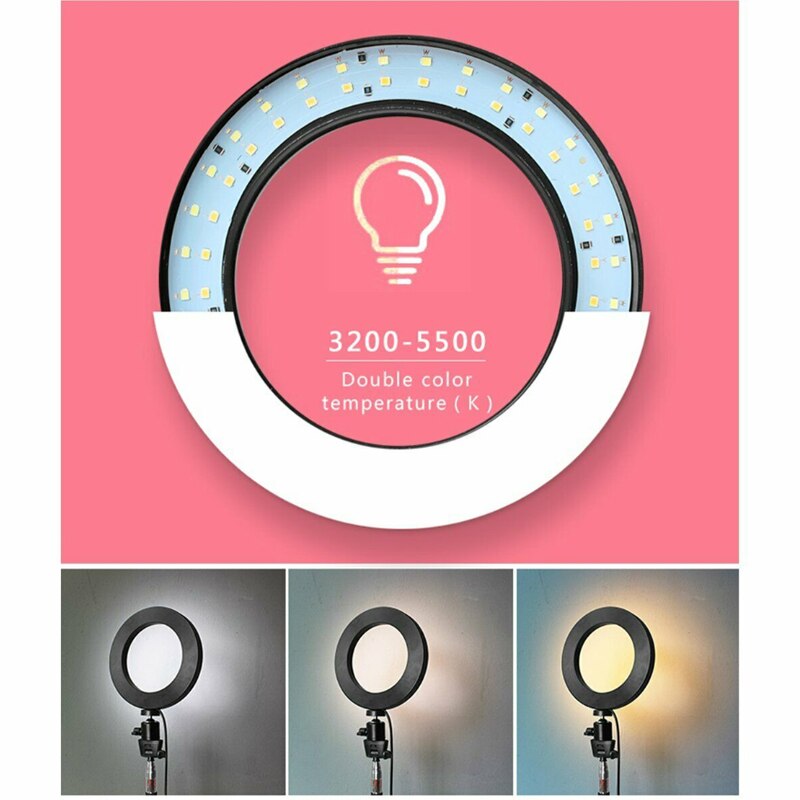 8" Photography LED Selfie Ring Light Dimmable Camera Phone Ring Lamp With Stand Tripods For Makeup Video Live Studio Ring Lamp