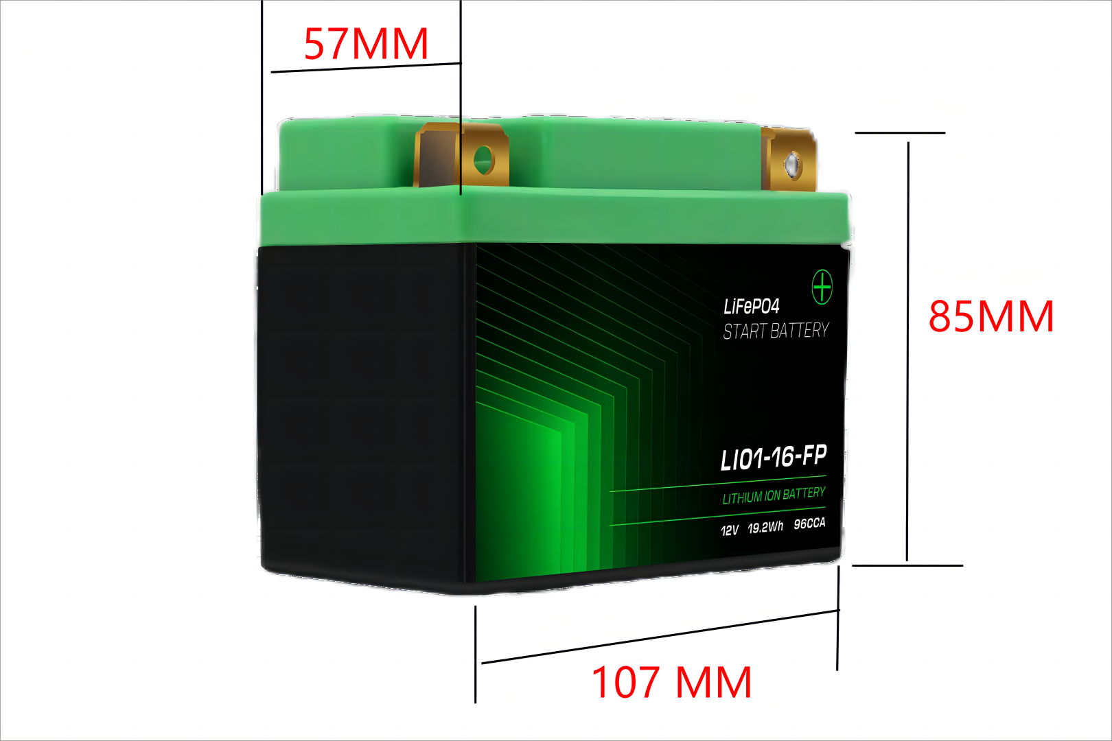 LI01-16-FP Generator Lithium Start Battery 12V 19.2Wh Replace HJ01L-16-GFP BT01L-16-GFP Generator Battery