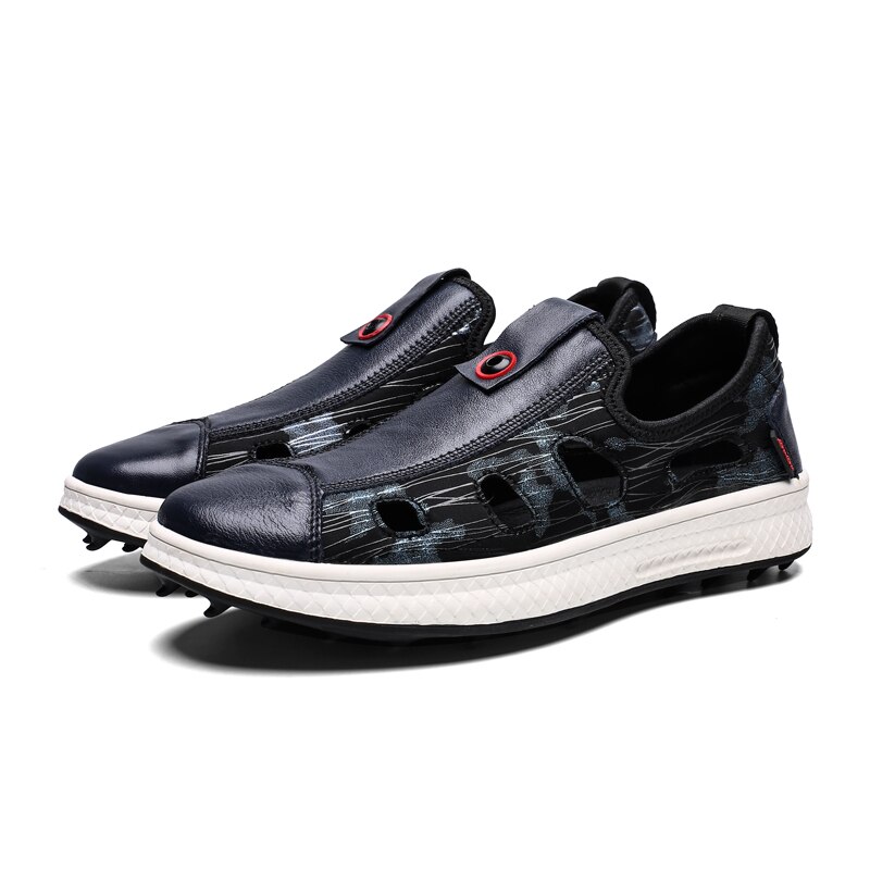 Sommer golfsko til mænd åndbare komfortable golfsandaler herre sport træningssko læder golf trænere mærke sneakers mænd