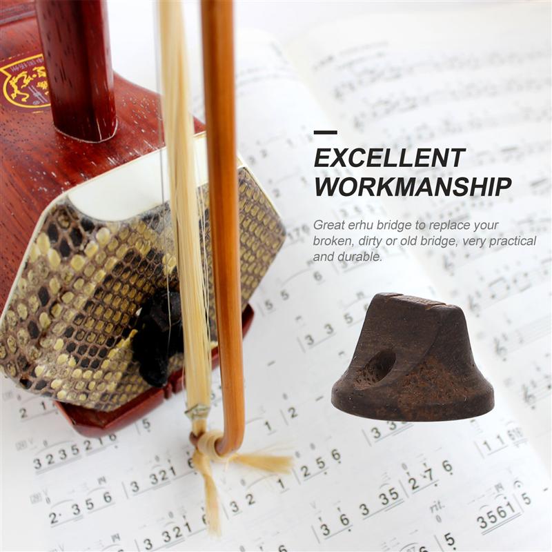 2Pcs Ebony Erhu Bridges Erhu Parts Erhu Bridges Erhu Practical Bridges for Erhu Performance