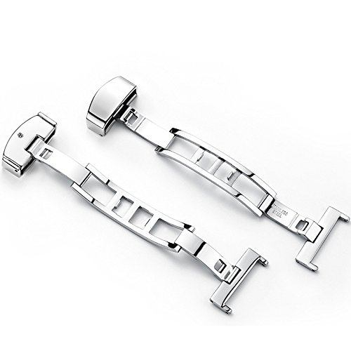 Stainless Steel Push Button Automatically Open Double Push Button Butterfly Deployment Buckle Clasp Leather Strap Buckle