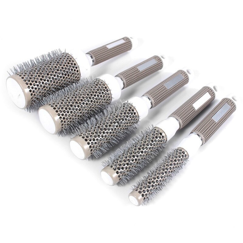 Brosse à cheveux ionique Nano thermique résistant aux hautes températures baril rond peigne Salon de coiffure séchage accessoires de bouclage