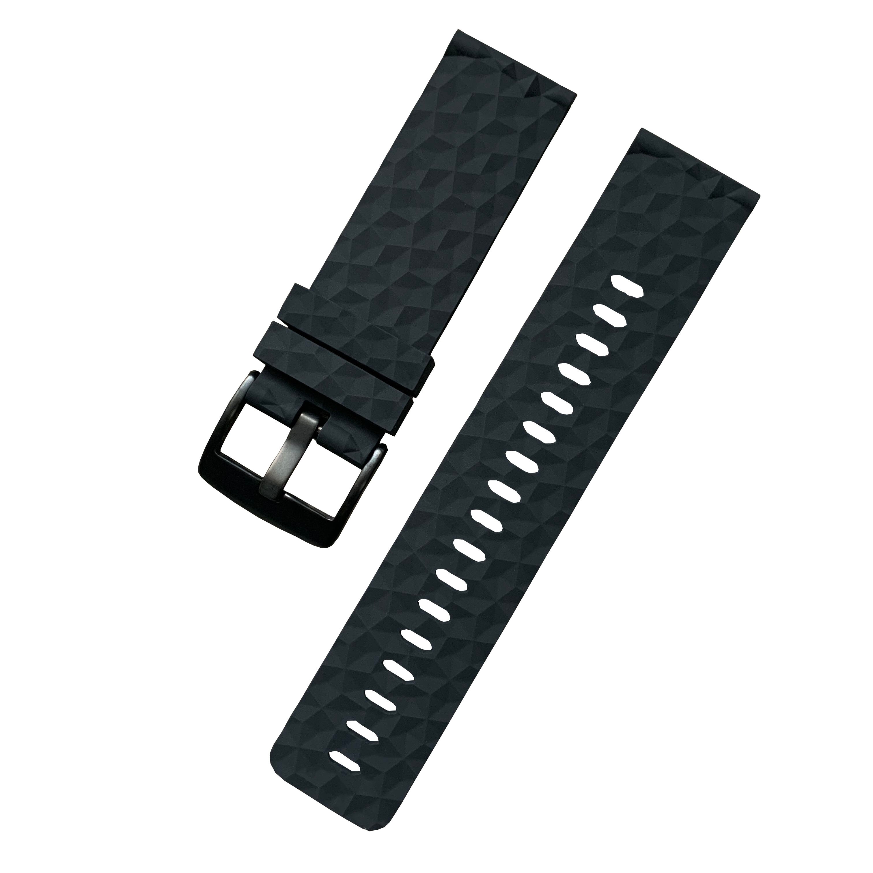24mm Silicone Rubber Watch Strap For Suunto 9 / Baro Watch Band Suunto 7 Watchband Spartan Watch Band Traverse Strap: black black clasp