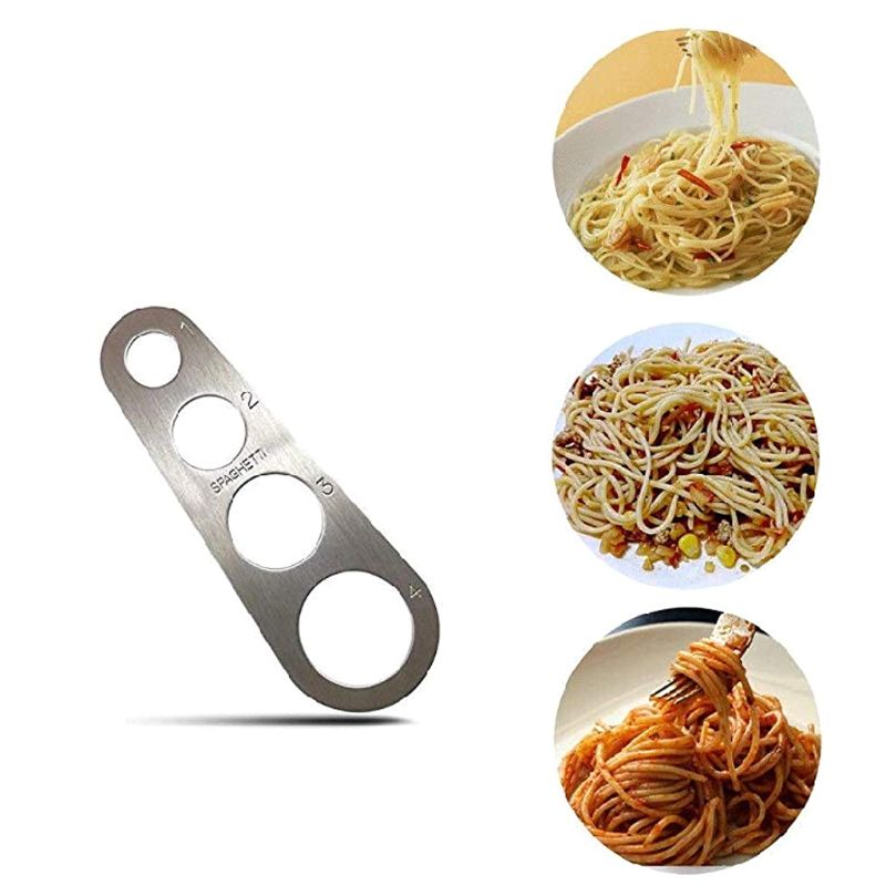 Stainless Steel Spaghetti Measurer Tool with 4 Holes Pasta Portion Control Gadgets 4 Portion Cooking Tool D10 20