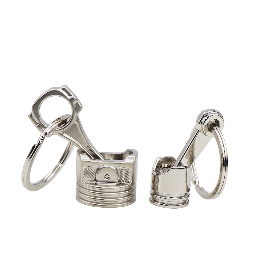 JDM car piston engine cylinder keychain turbo piston connecting rod key ring trend key ring accessories
