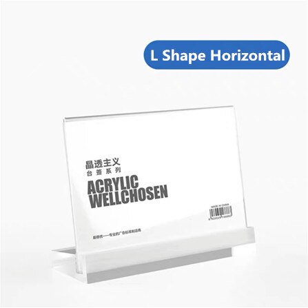 A5 klare akrylskiltholdere papir fotoramme tegn bordholder reklame bord displaystand: L akryl h