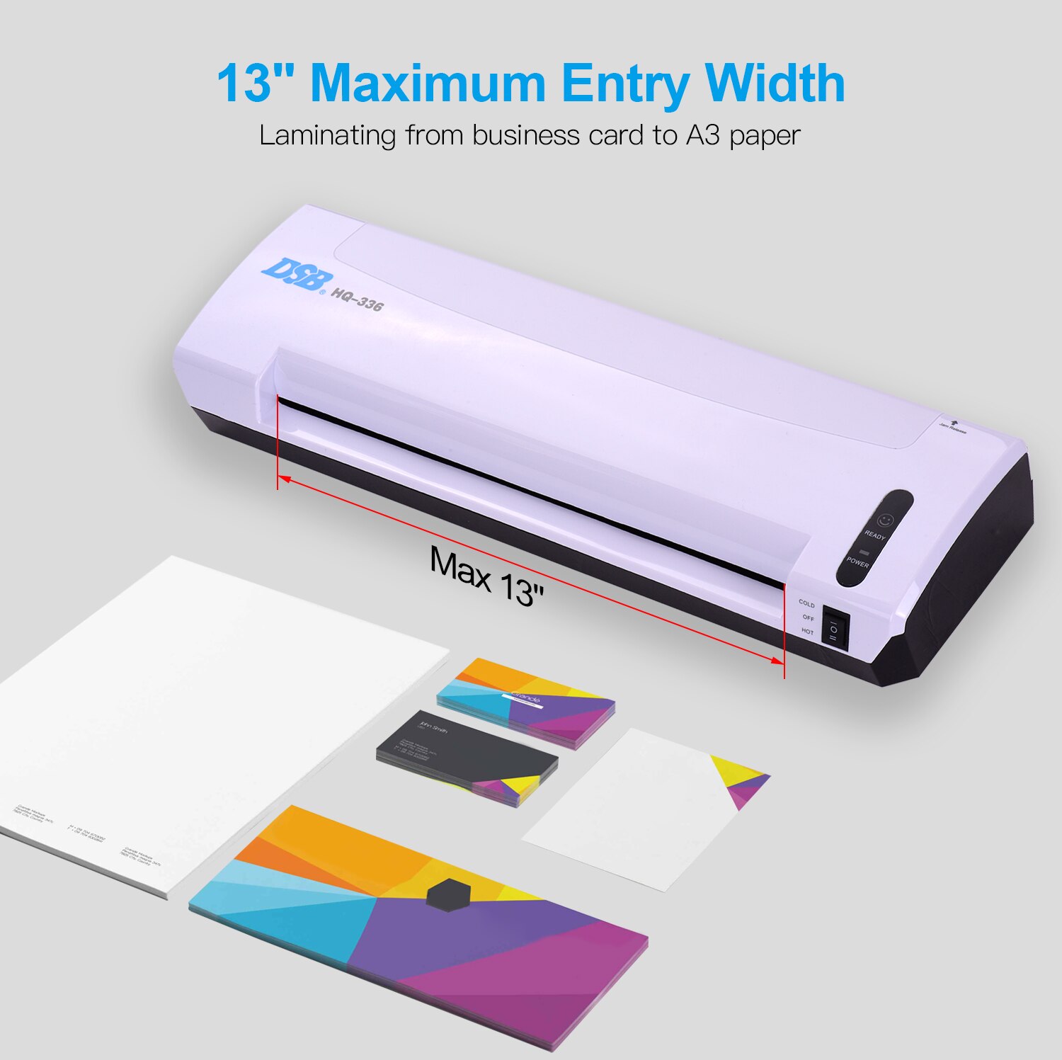 Laminadora A3 para documentos de fotos, máquina laminadora en frío y de 13 pulgadas de ancho de entrada, grosor de bolsa de 125mic con cortador de papel