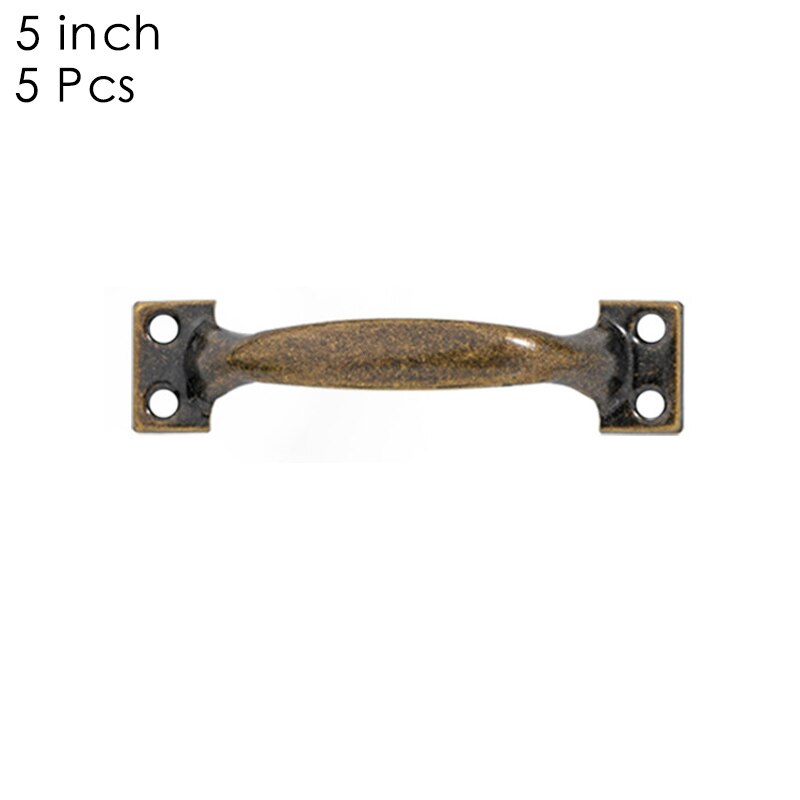 Poignées de porte Vintage 5 pièces/ensemble boutons antiques poignées en Bronze pour armoires de porte de cuisine: 5 inch bronze