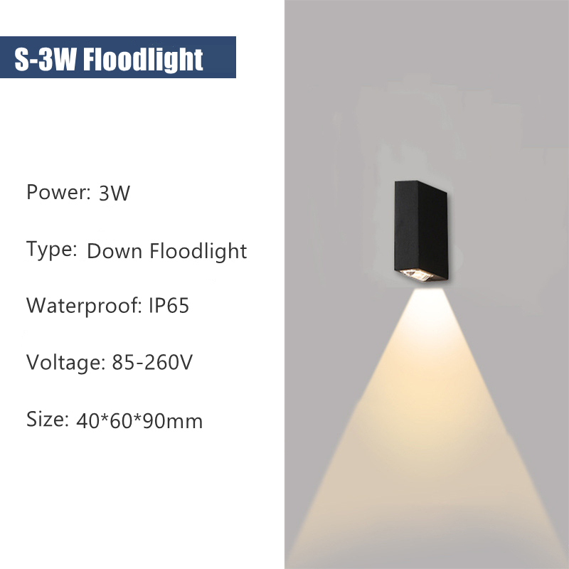 6W 10W 20W Outdoor Led Wandlampen Up En Down Smalle Beam Cob Aluminium Wandkandelaars Veranda licht Tuin Waterdicht Spotlight: Licht Groen / Cold White