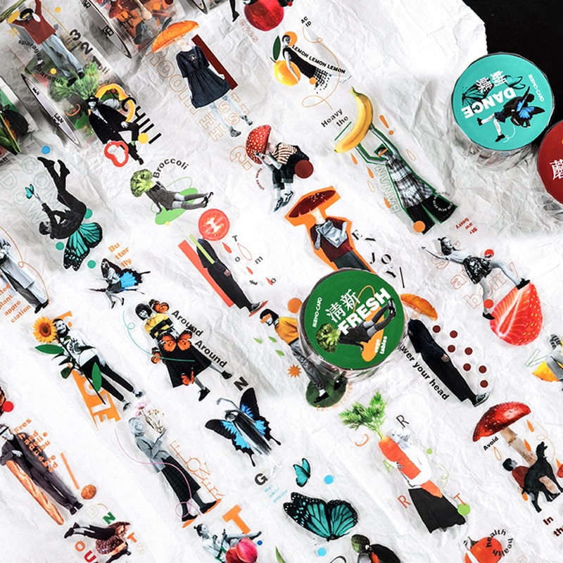 6 Stks/partij Prachtige Collage Tijdschrift Serie Leuke Verse Decoratieve Pet Tape