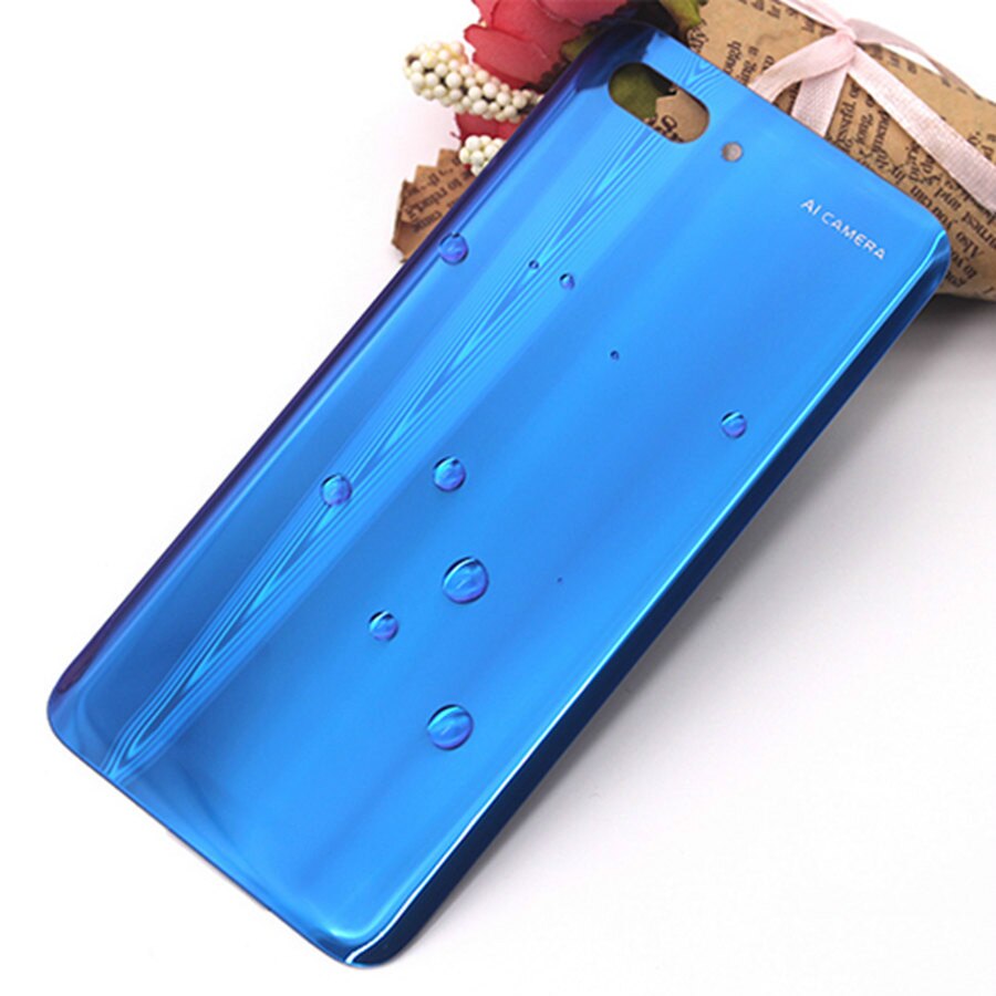Takalasi huawei honor 10:lle takakannen kotelo takakameran linssillä honorille 10 paristoluukun takakannen col -l29 vaihto: Sininen ilman objektiivia